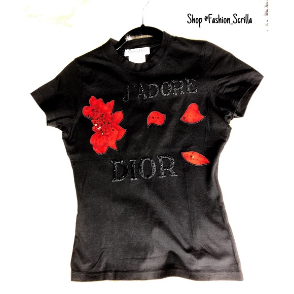 Vintage Christian Dior Black and Red J’adore Dior Shirt - Picture 4 of 14
